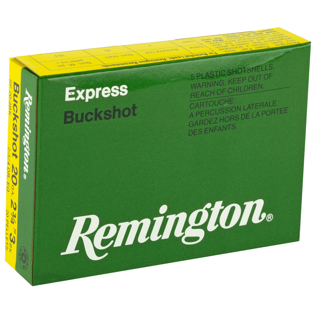 Remington Express 20 Gauge 2.75-inch 3 Buckshot - 5 Rounds per Box, 250 per Case