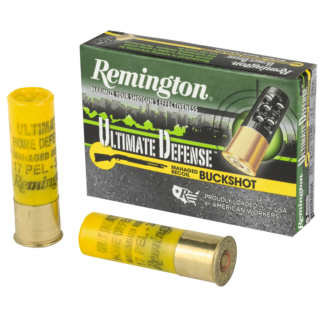 Remington Ultimate Defense 20 Gauge 2.75-inch 3 Buck Shotshells - 5 Rounds per Box
