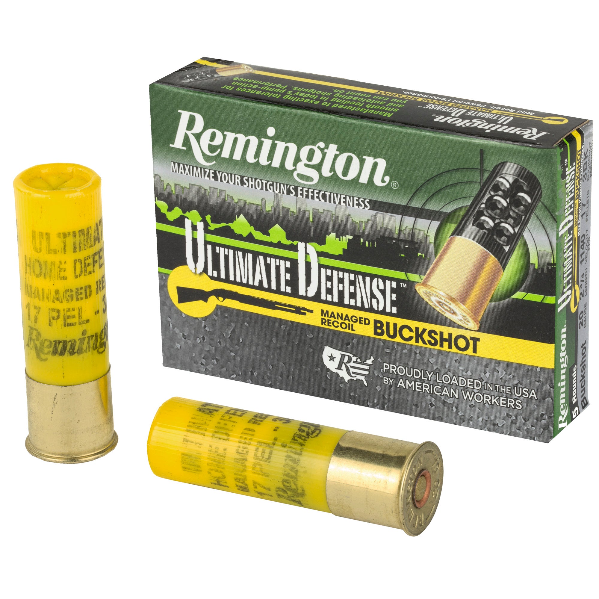 Remington Ultimate Defense 20 Gauge 2.75-inch 3 Buck Shotshells - 5 Rounds per Box