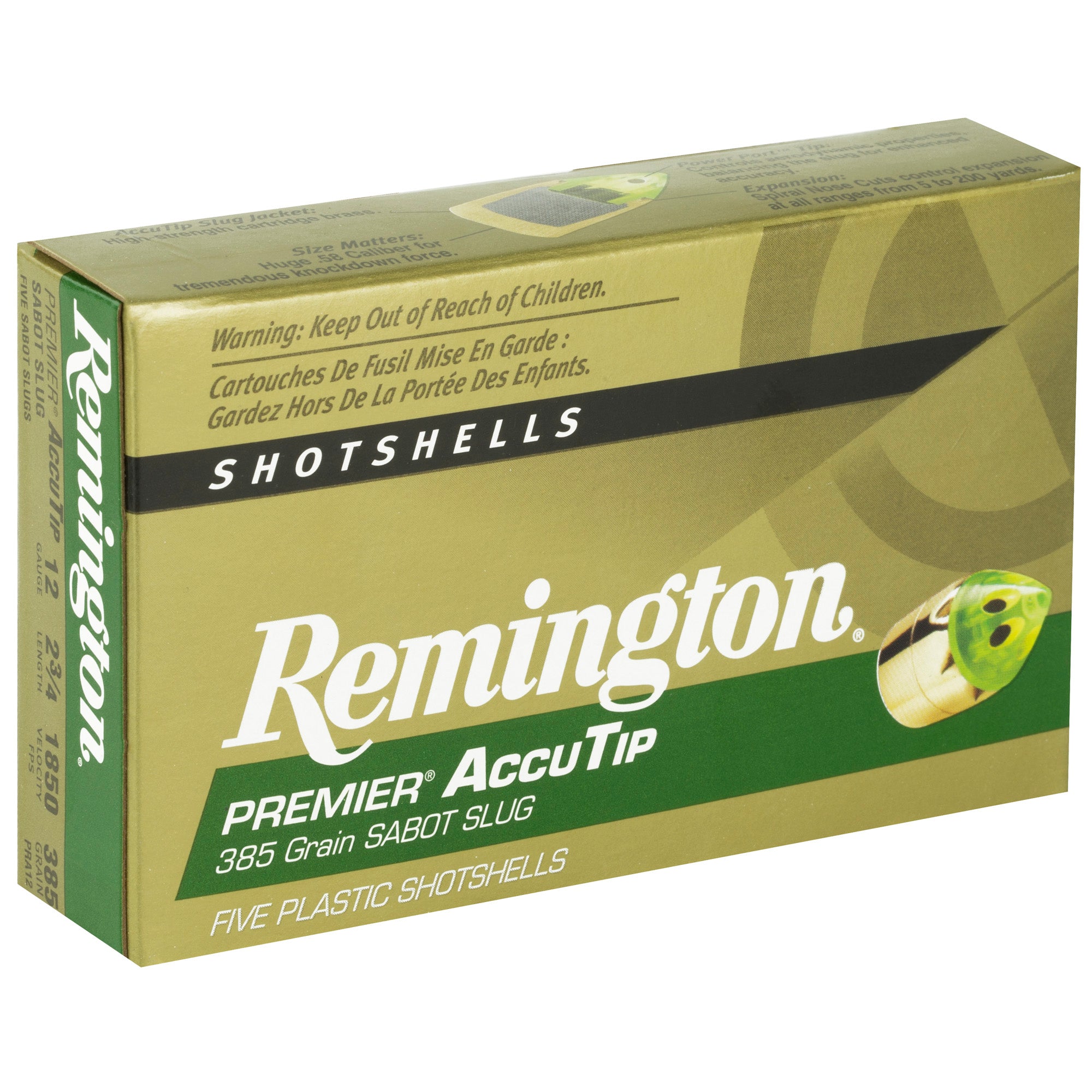 Remington AccuTip Sabot Slug 12 Gauge 2.75 inch, 385 Grain – Precision Hunting Ammunition