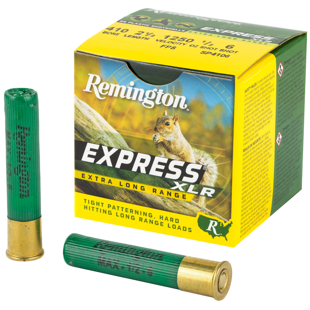 Remington Express Long Range 410 Bore Shotshells – 1/2 oz #6 Lead, 25 Rounds per Box