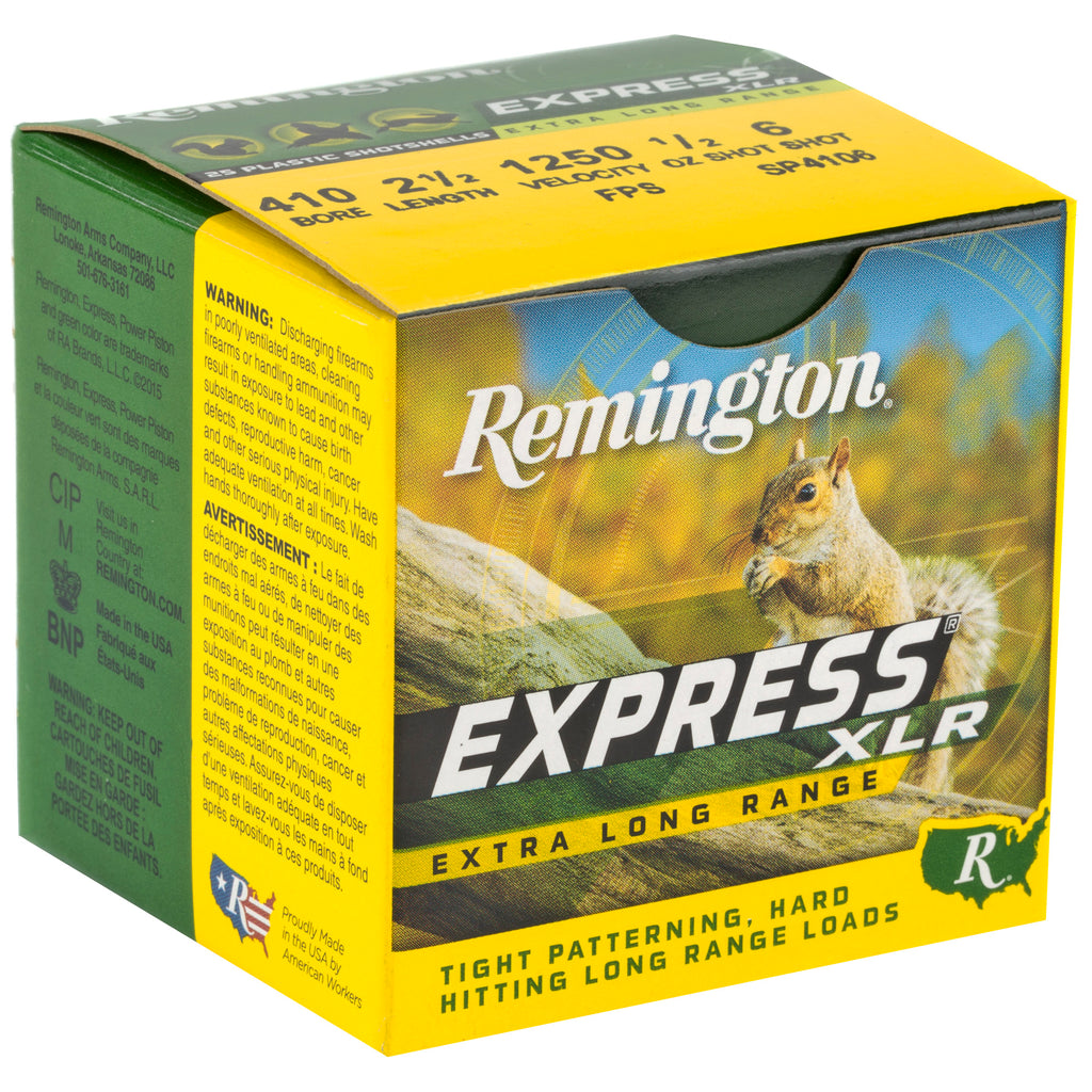 Remington Express Long Range 410 Bore Shotshells – 1/2 oz #6 Lead, 25 Rounds per Box