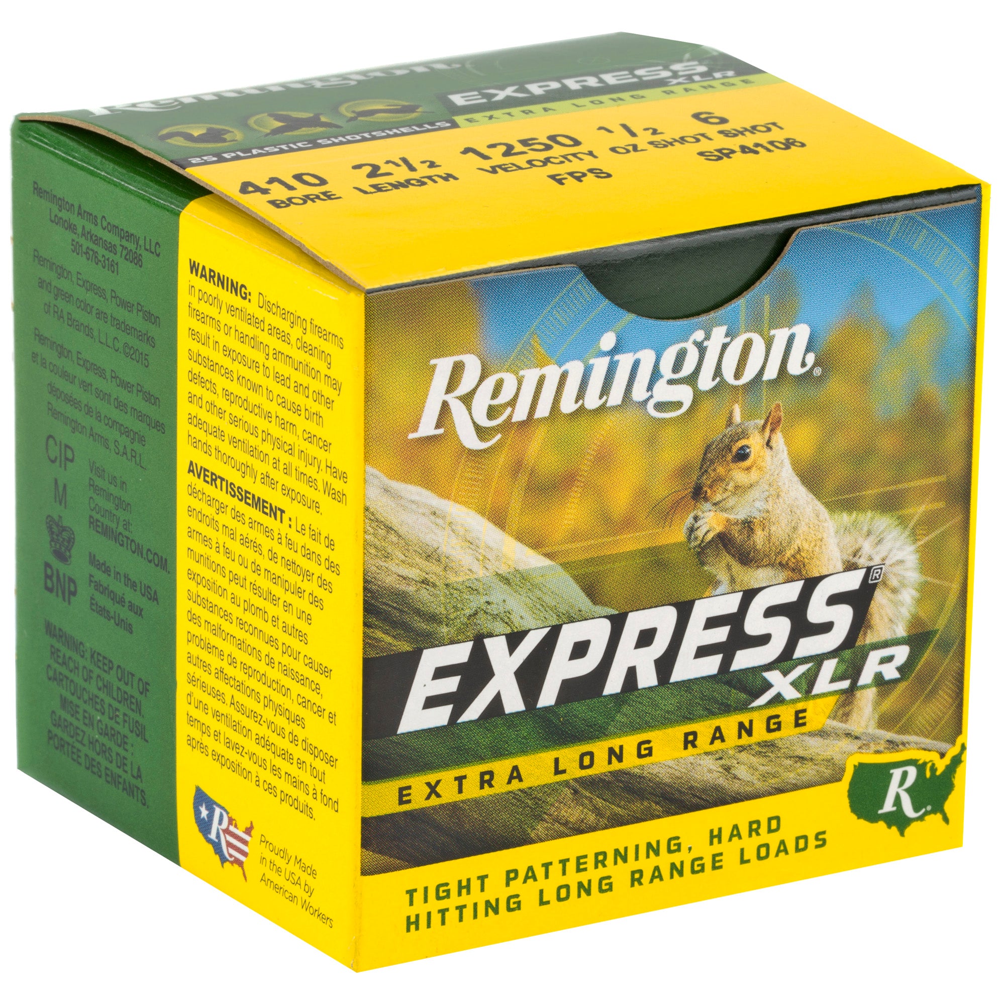 Remington Express Long Range 410 Bore Shotshells – 1/2 oz #6 Lead, 25 Rounds per Box