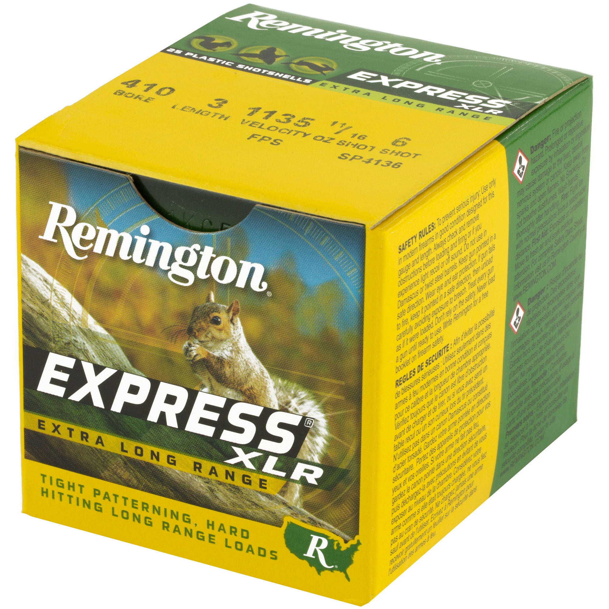 Remington Express Long Range 410 Bore Shotshells - 11/16 oz #6 Lead, 25/Box