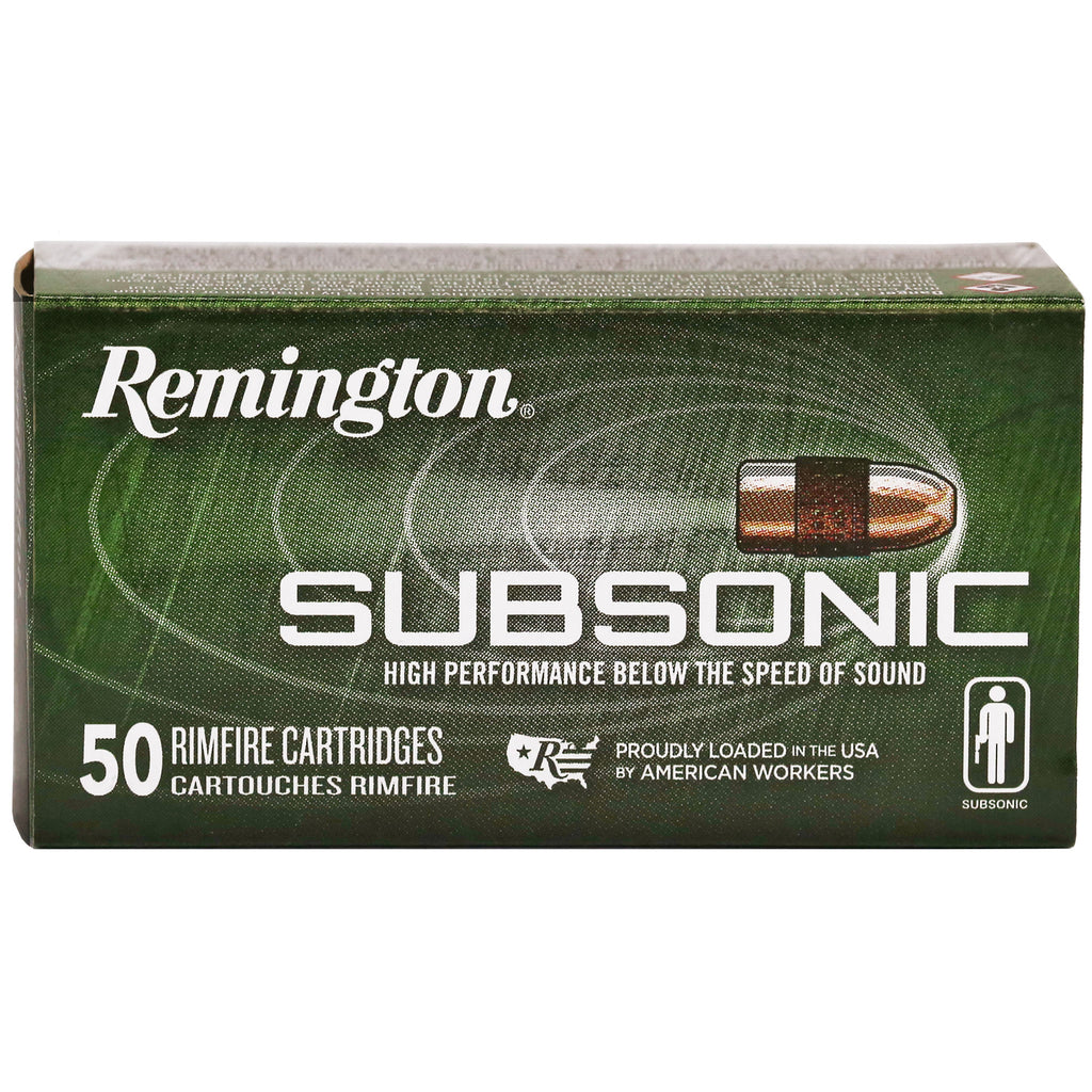 Remington Subsonic .22 LR 40 Grain Copper Hollow Point Ammunition - Pack of 50 Rounds