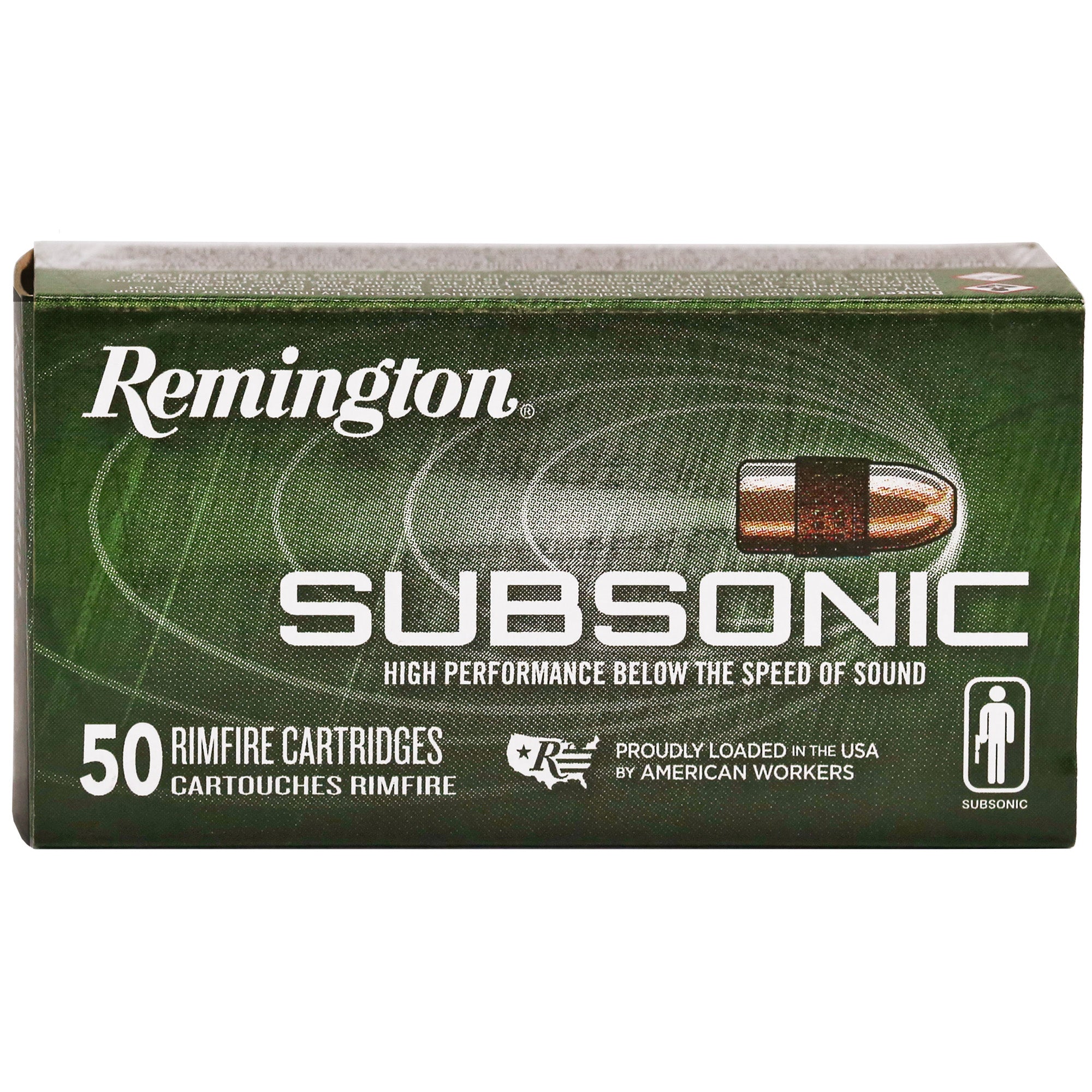 Remington Subsonic .22 LR 40 Grain Copper Hollow Point Ammunition - Pack of 50 Rounds