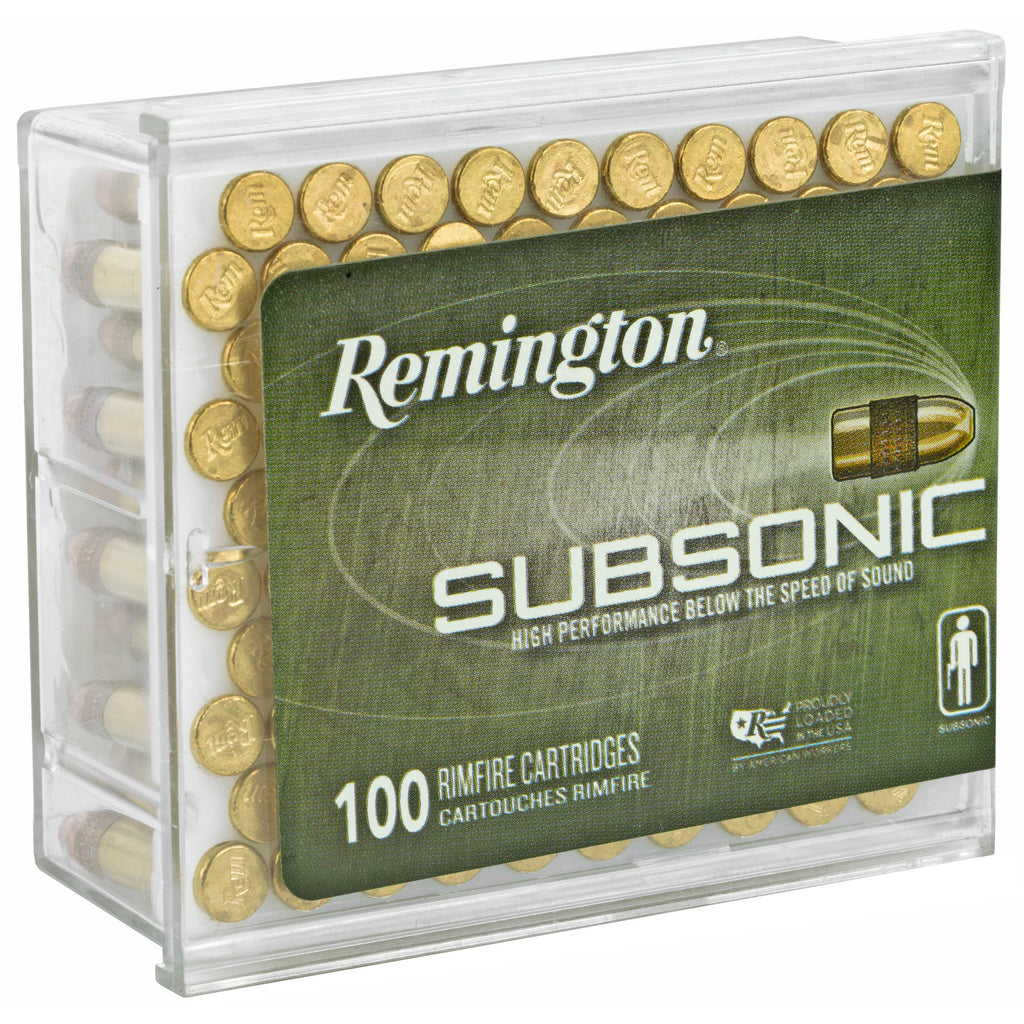 Remington Subsonic .22 LR 40-Grain Copper Hollow Point Ammunition - 100 Rounds