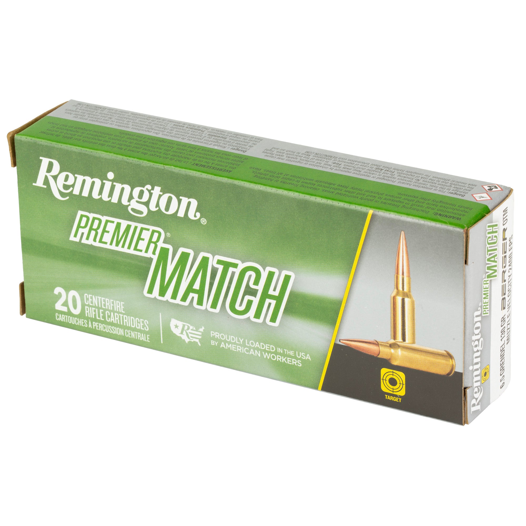 Remington Premier Match 6.5 Grendel 130 Grain Berger OTM Ammunition - 20 Rounds per Box