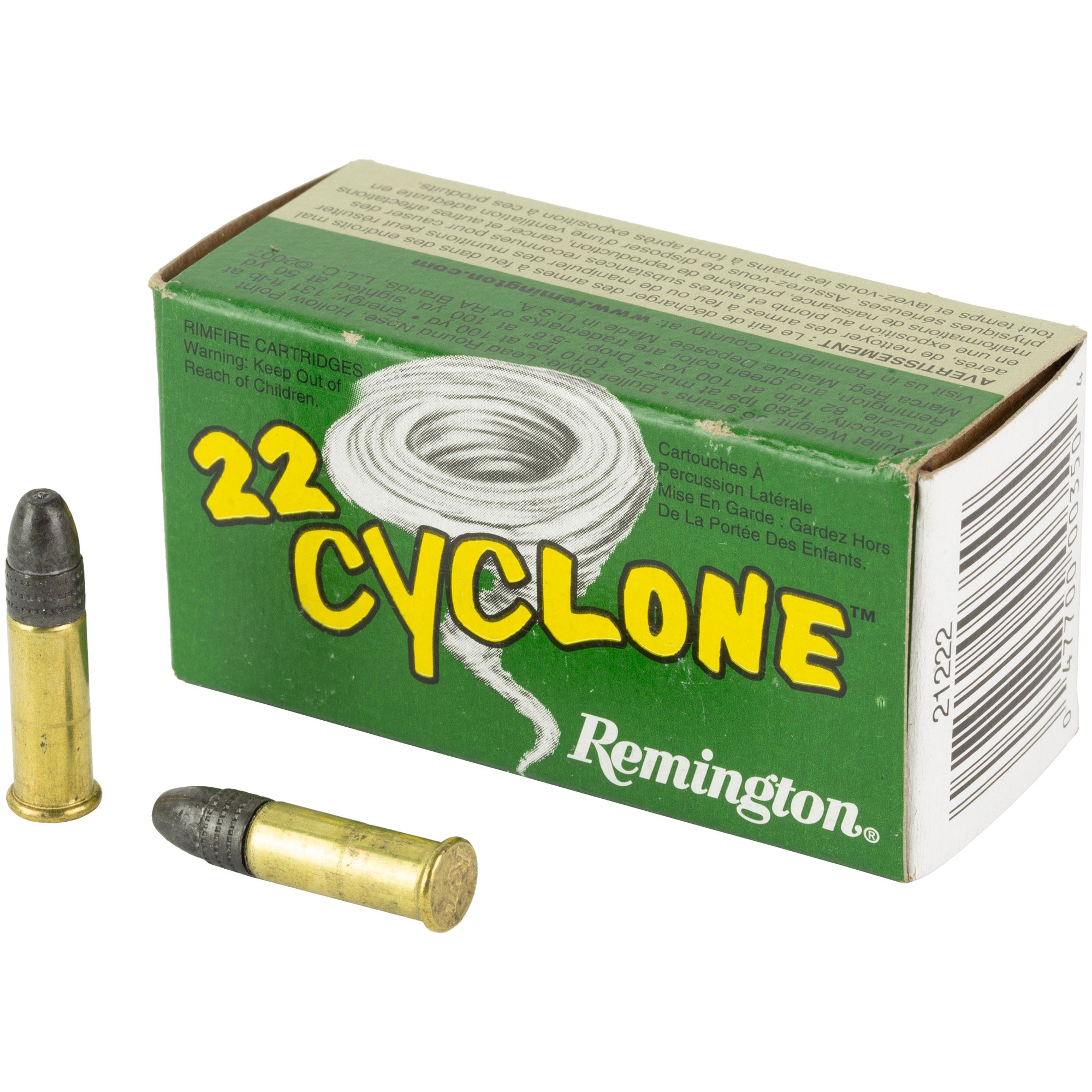 Remington Cyclone .22 LR 36-Grain Hollow Point Ammunition, 50 Rounds per Box