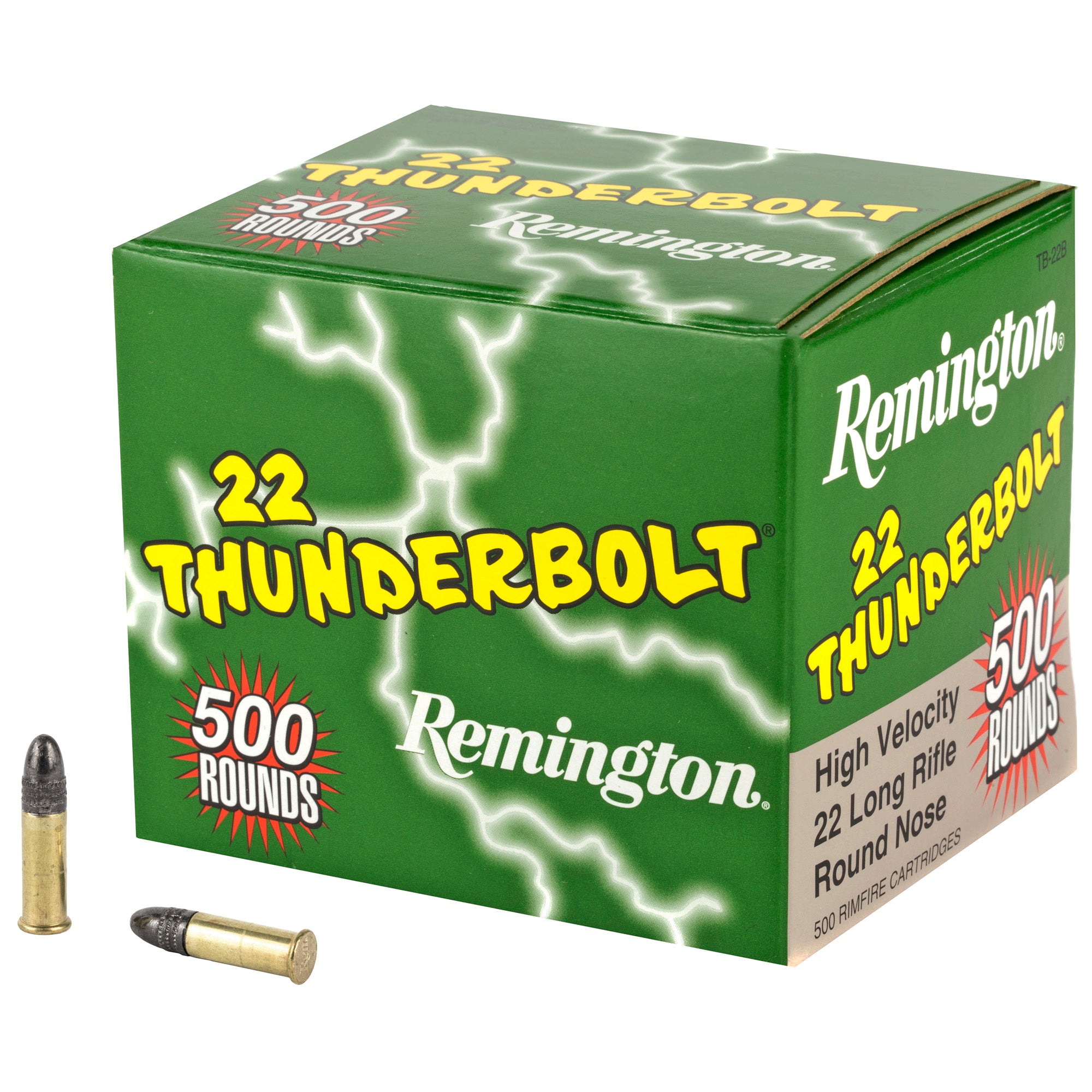 Remington Thunderbolt .22 LR 40-Grain Round Nose Ammunition – 500 Rounds per Box
