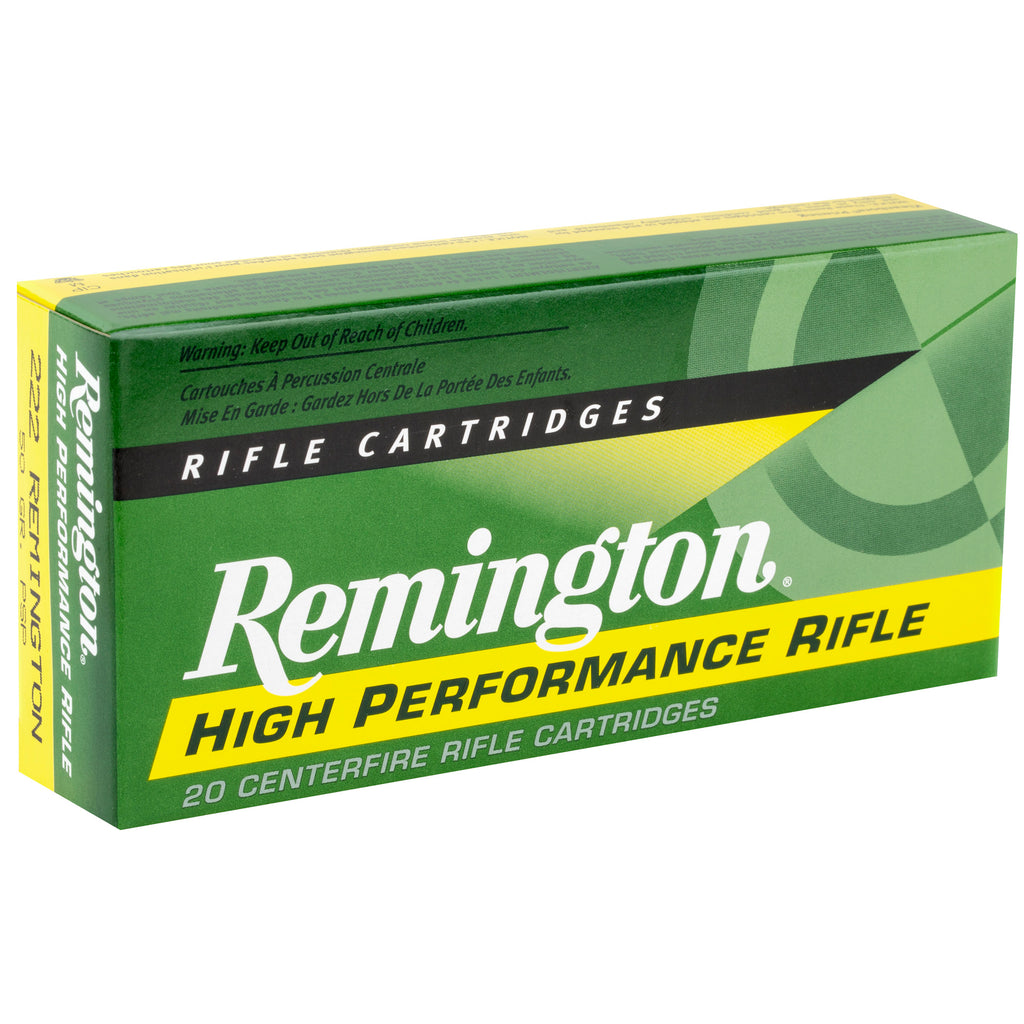 Remington High Performance Rifle Ammunition 222 Remington 50 Grain Pointed Soft Point (20 Rounds)