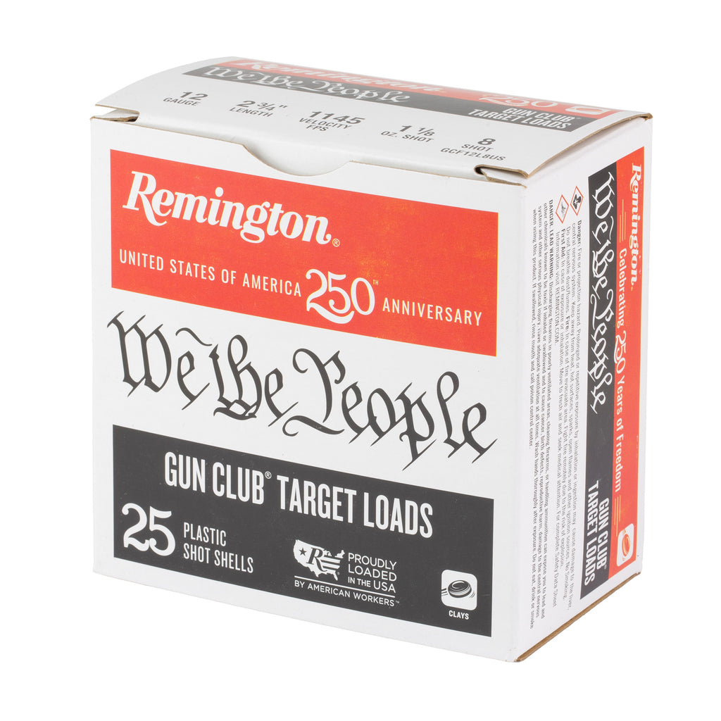 Remington Gun Club 12 Gauge Target Loads – 2.75 Inch, 1 1/8 Ounce, #8 Shot