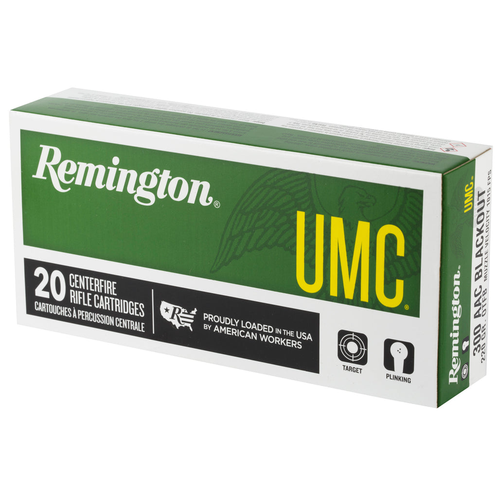 Remington UMC 300 Blackout 220 Grain Open Tip Flat Base Rifle Ammunition - 20 Rounds Per Box