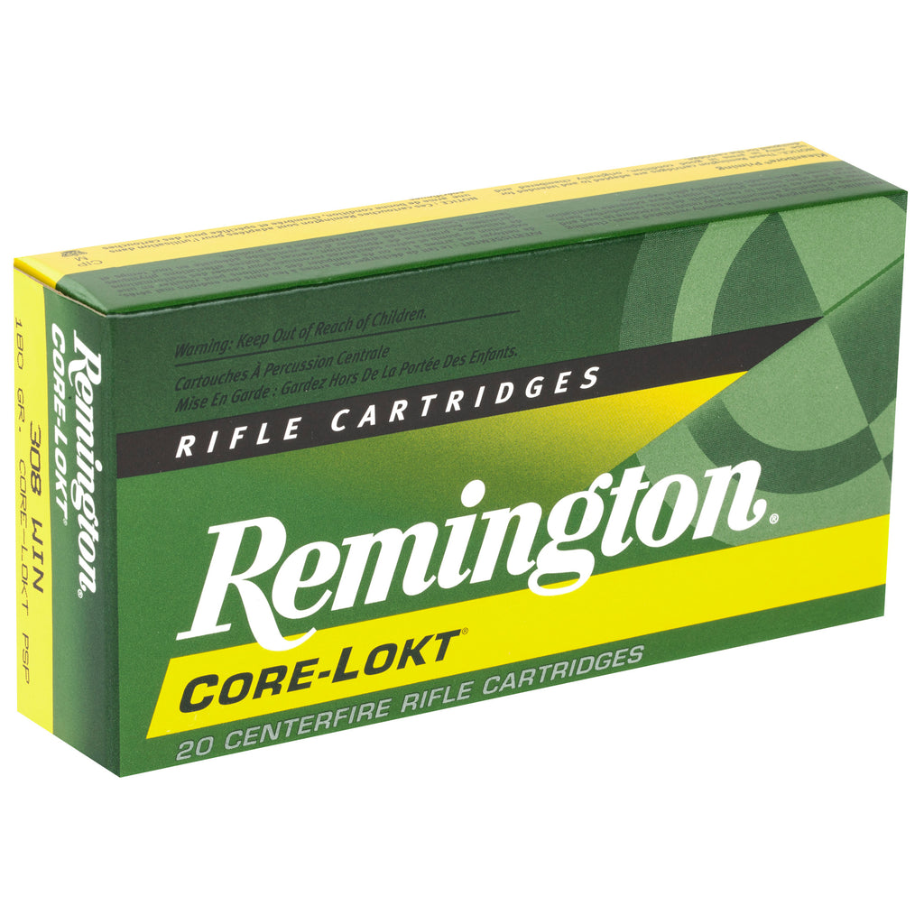Remington Core-Lokt .308 Winchester 180 Grain Pointed Soft Point Ammunition (20 Rounds per Box)
