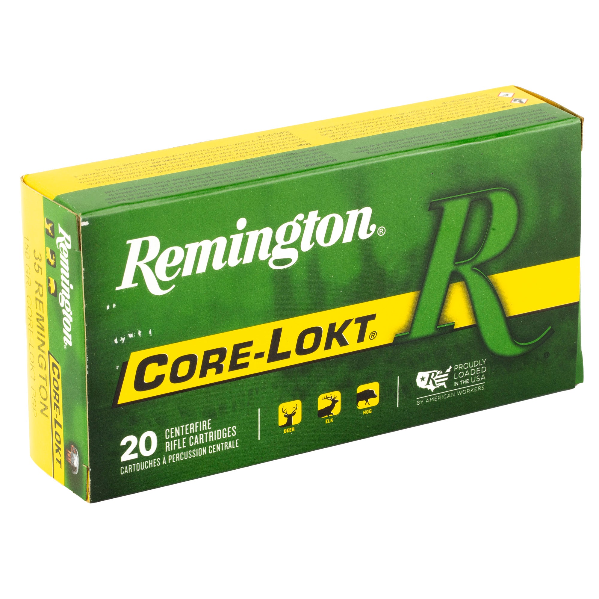 Remington Core-Lokt 150 Grain Pointed Soft Point Ammunition for 35 Remington — Box of 20 Rounds