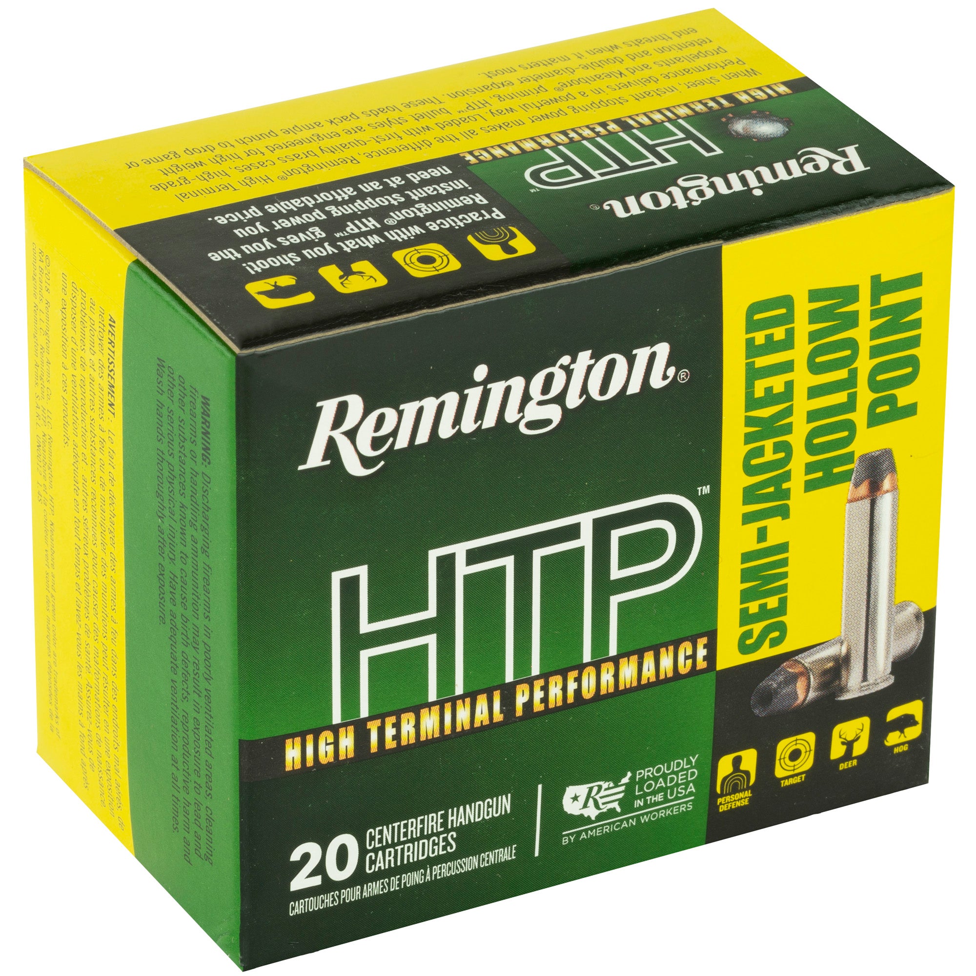 Remington High Terminal Performance .357 Magnum 158 Grain Semi-Jacketed Hollow Point Ammunition - 20 Rounds