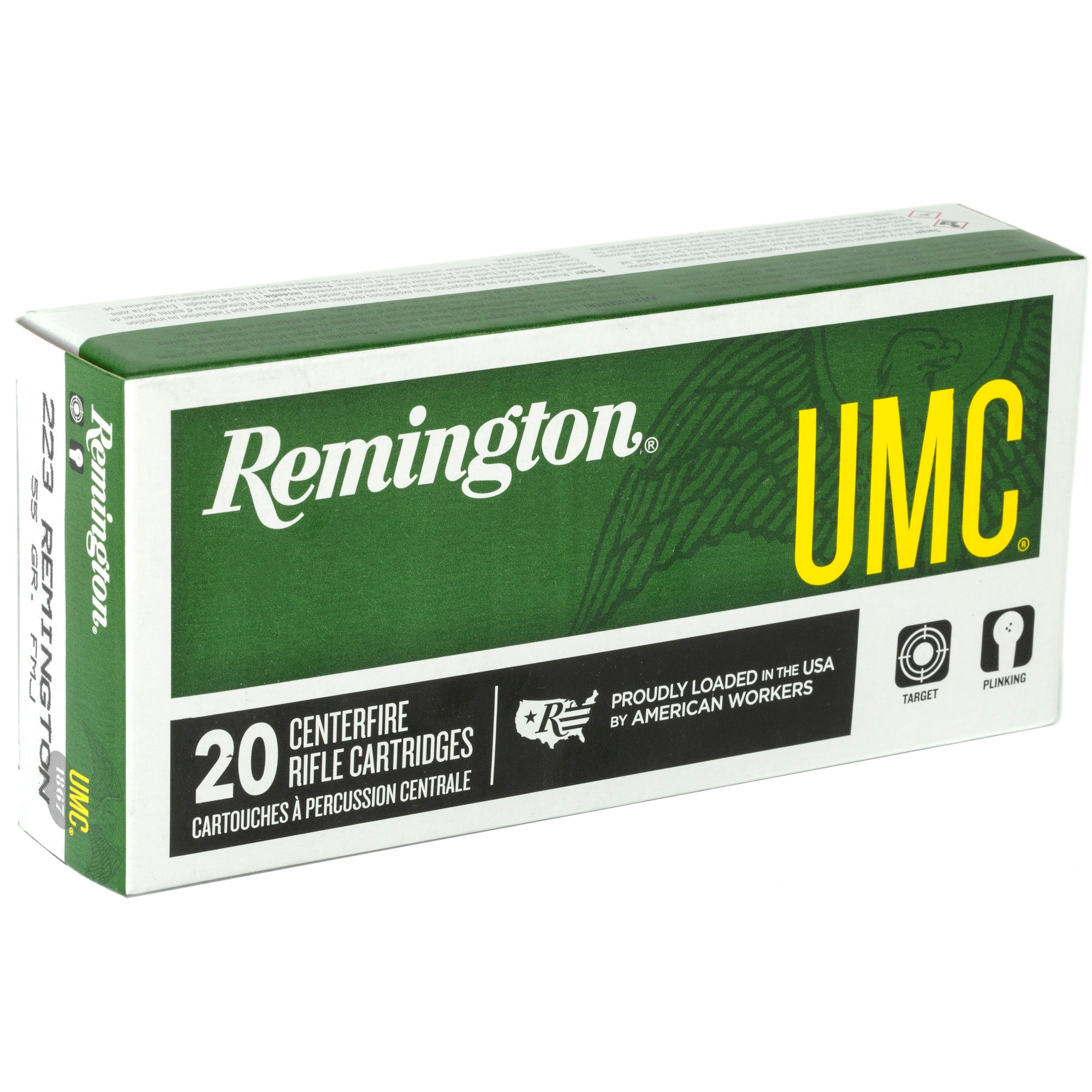 Remington UMC .223 Remington 55 Grain Full Metal Jacket Rifle Ammunition (20 Rounds)