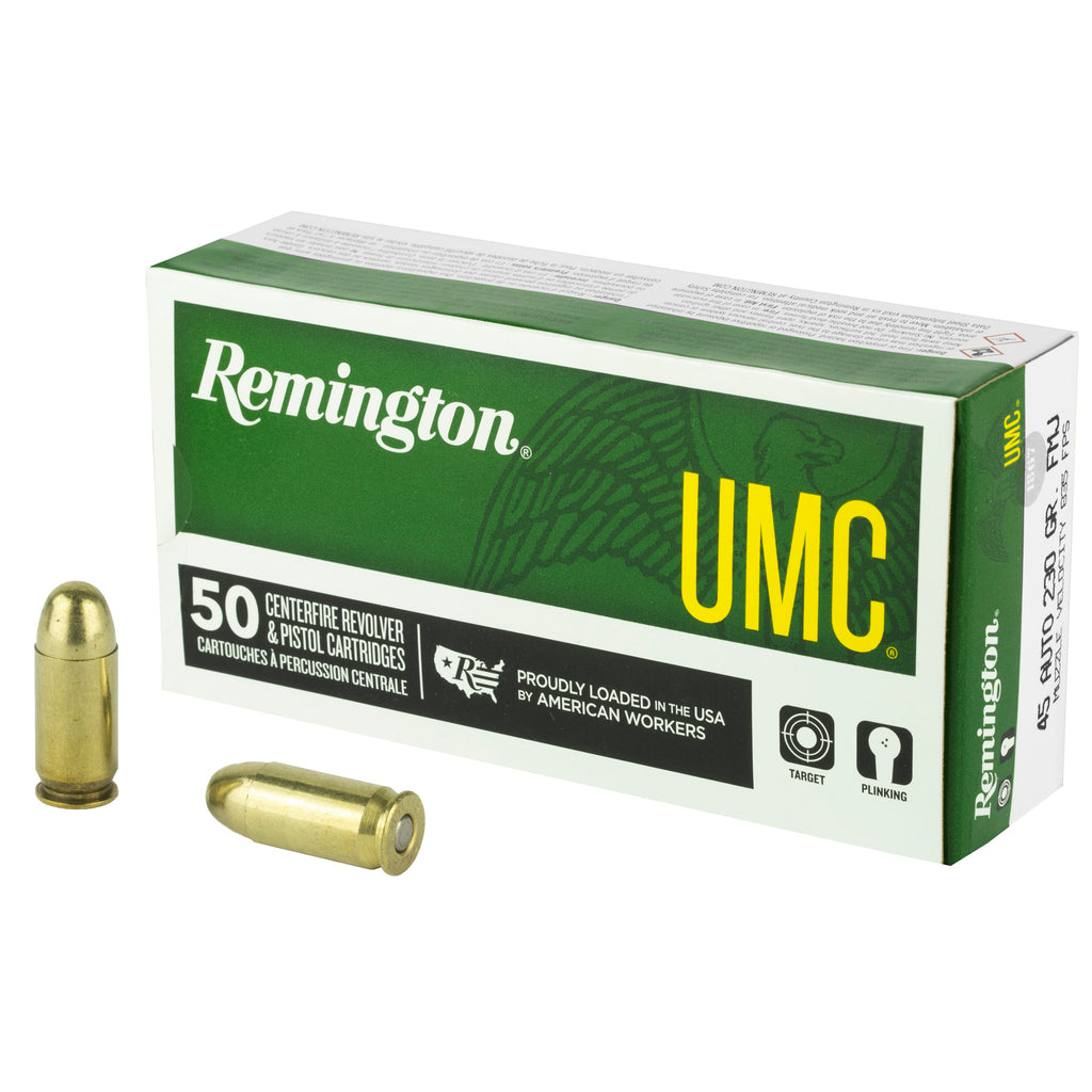 Remington UMC 45 ACP 230-Grain Full Metal Jacket Ammunition (50 Rounds per Box)