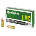 Remington UMC 9mm 115-Grain Full Metal Jacket Ammo - 50 Rounds Box, 500 Rounds Case