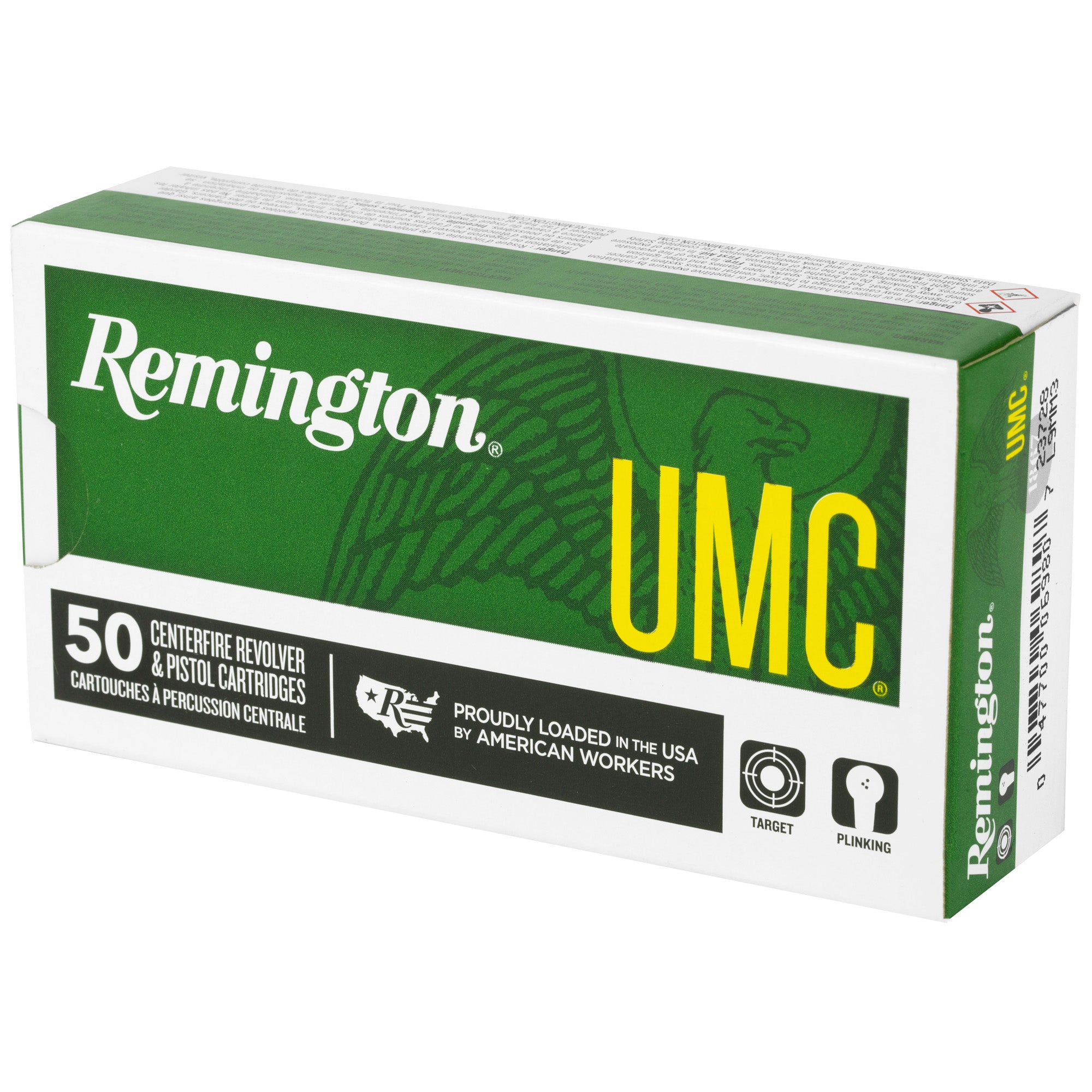 Remington UMC 9mm 115-Grain Full Metal Jacket Ammo - 50 Rounds Box, 500 Rounds Case