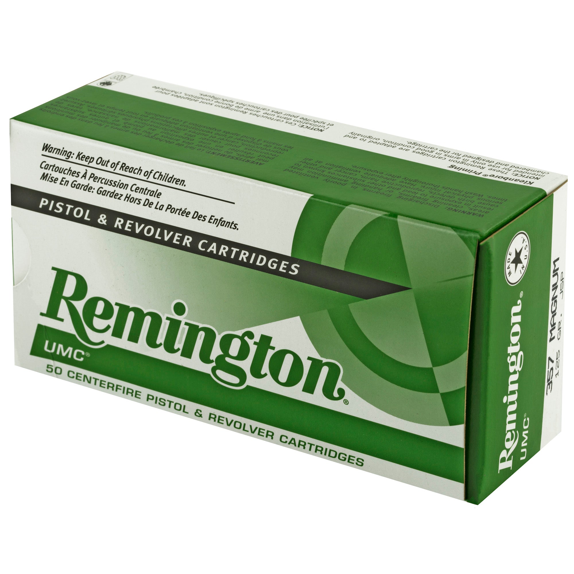 Remington UMC .357 Magnum 125 Grain Jacketed Soft Point Ammunition - 50 Rounds