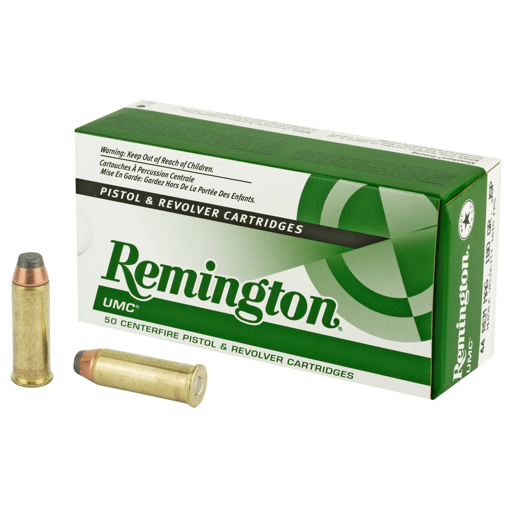 Remington UMC 44 Magnum 180-Grain Jacketed Soft Point Ammunition, 50 Rounds per Box