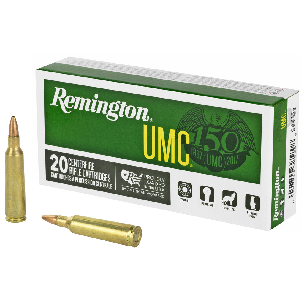 Remington UMC 22-250 Remington 50 Grain Hollow Point Rifle Ammunition, 20 Rounds Per Box