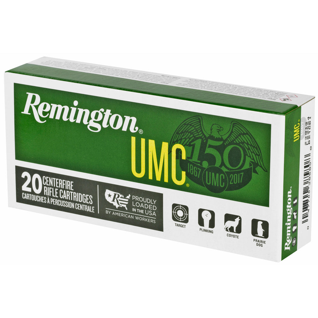 Remington UMC 22-250 Remington 50 Grain Hollow Point Rifle Ammunition, 20 Rounds Per Box