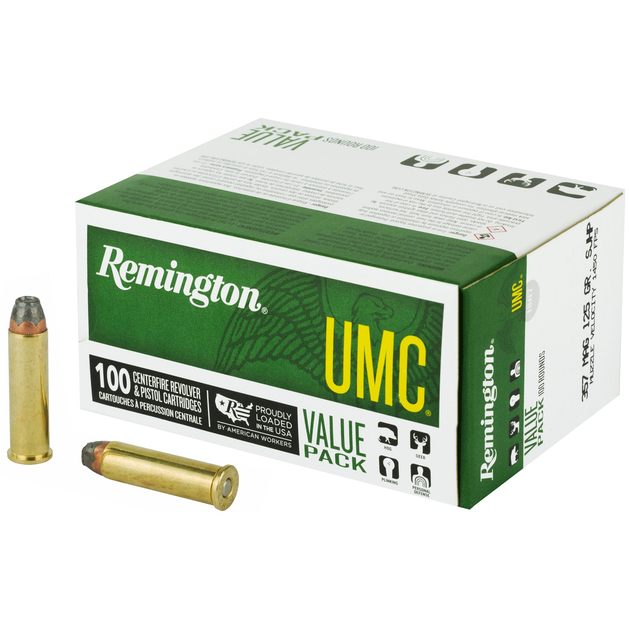 Remington UMC 357 Magnum 125-Grain Semi-Jacketed Hollow Point Ammunition - Value Pack