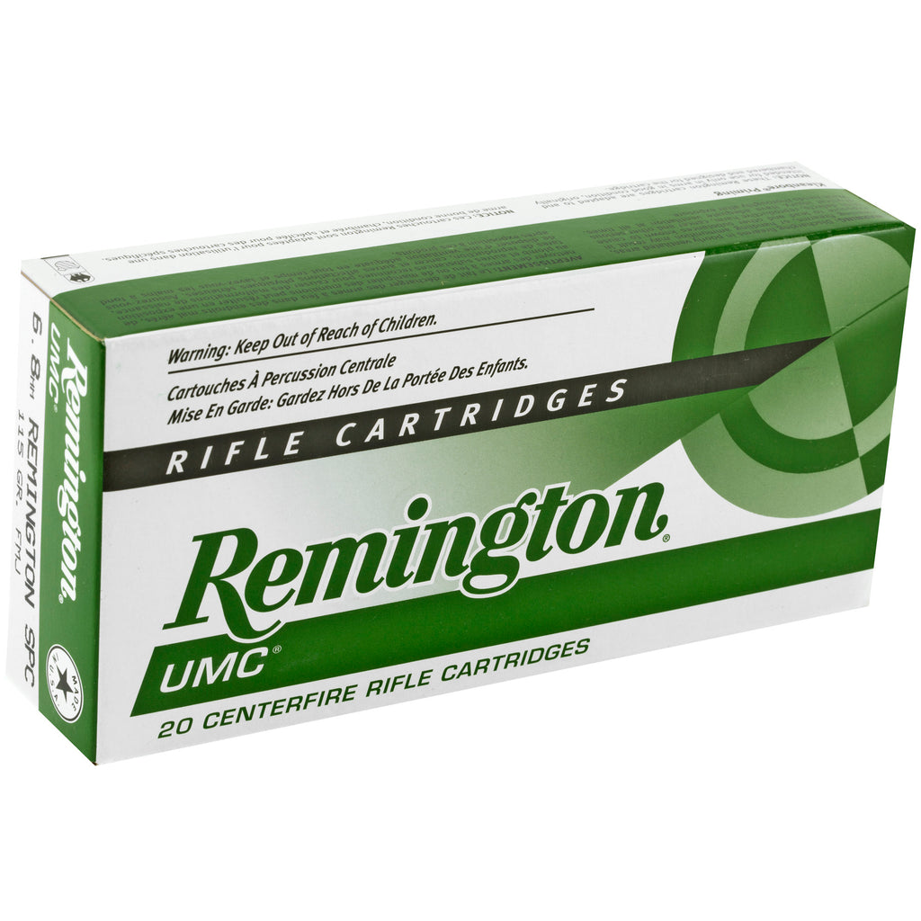 Remington UMC 6.8 SPC 115 Grain Full Metal Jacket Rifle Ammunition - 20 Rounds