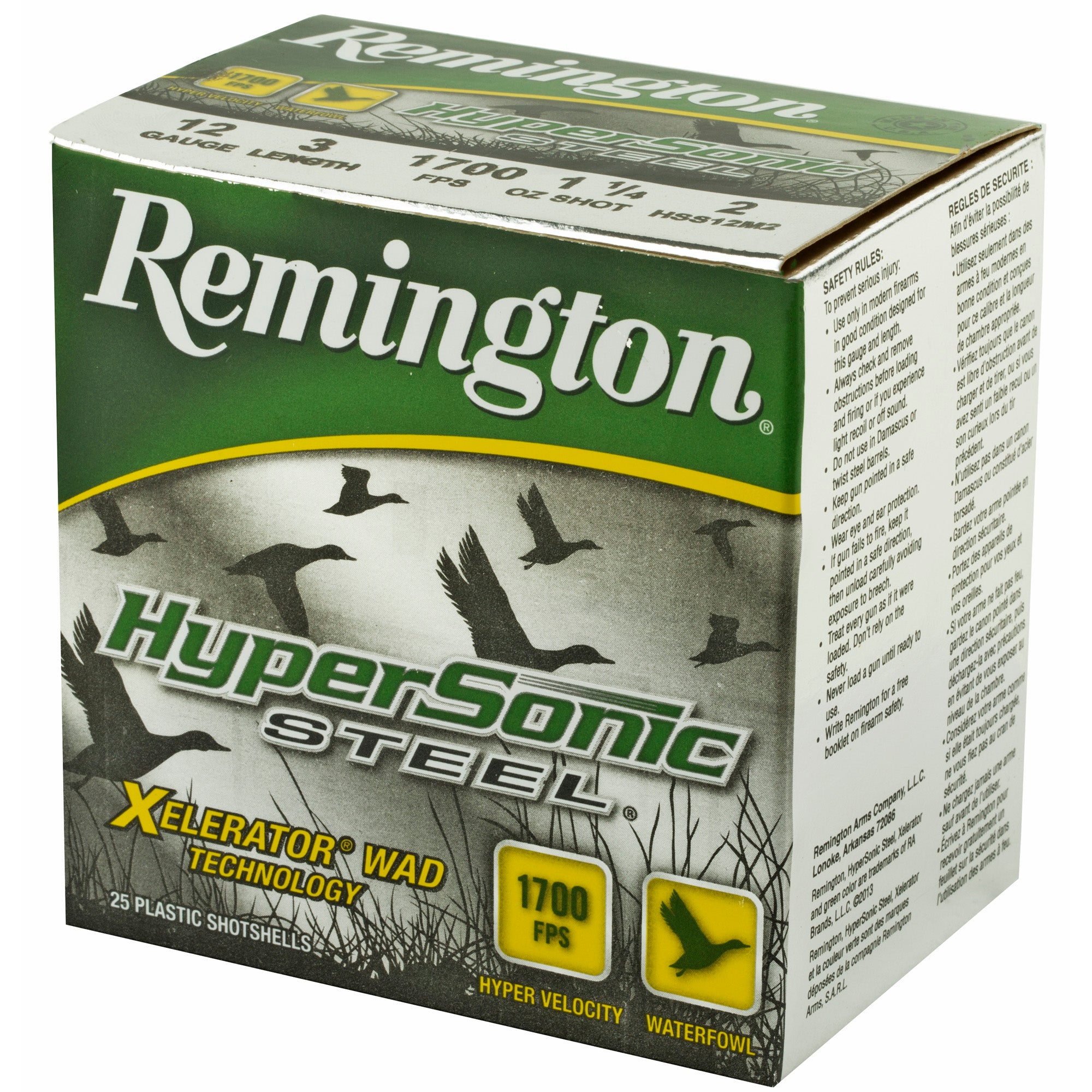 Remington Hypersonic Steel Shotgun Shells 12 Gauge, 3-Inch, #2 Steel Shot, 25 Rounds per Box