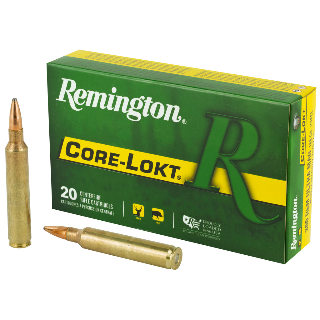 Remington Core-Lokt PSP .300 Remington Ultra Magnum 180-Grain Pointed Soft Point Ammunition - 20 Rounds