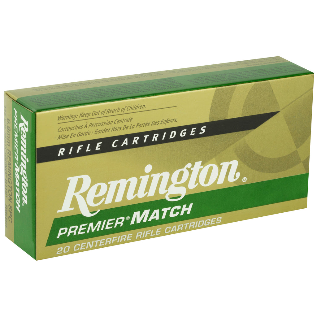 Remington Premier Match 6.8 SPC 115-Grain Boat Tail Hollow Point Ammunition - Precision Performance for Competitive Shooting