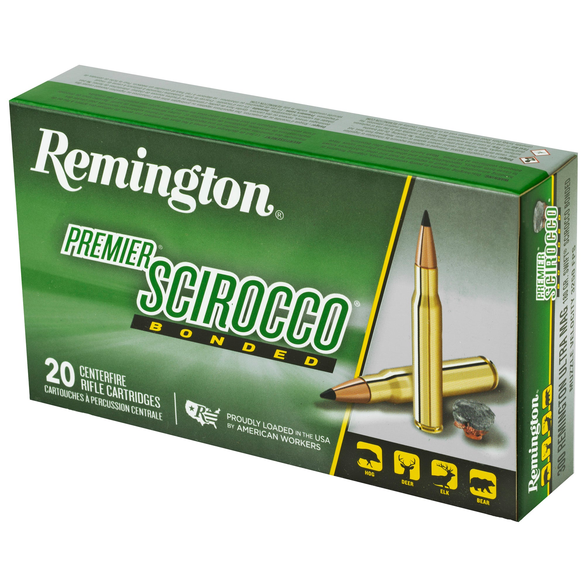 Remington Premier Scirocco Bonded .300 Remington Ultra Magnum 180-Grain Polymer Tip Ammunition (20 Rounds per Box)