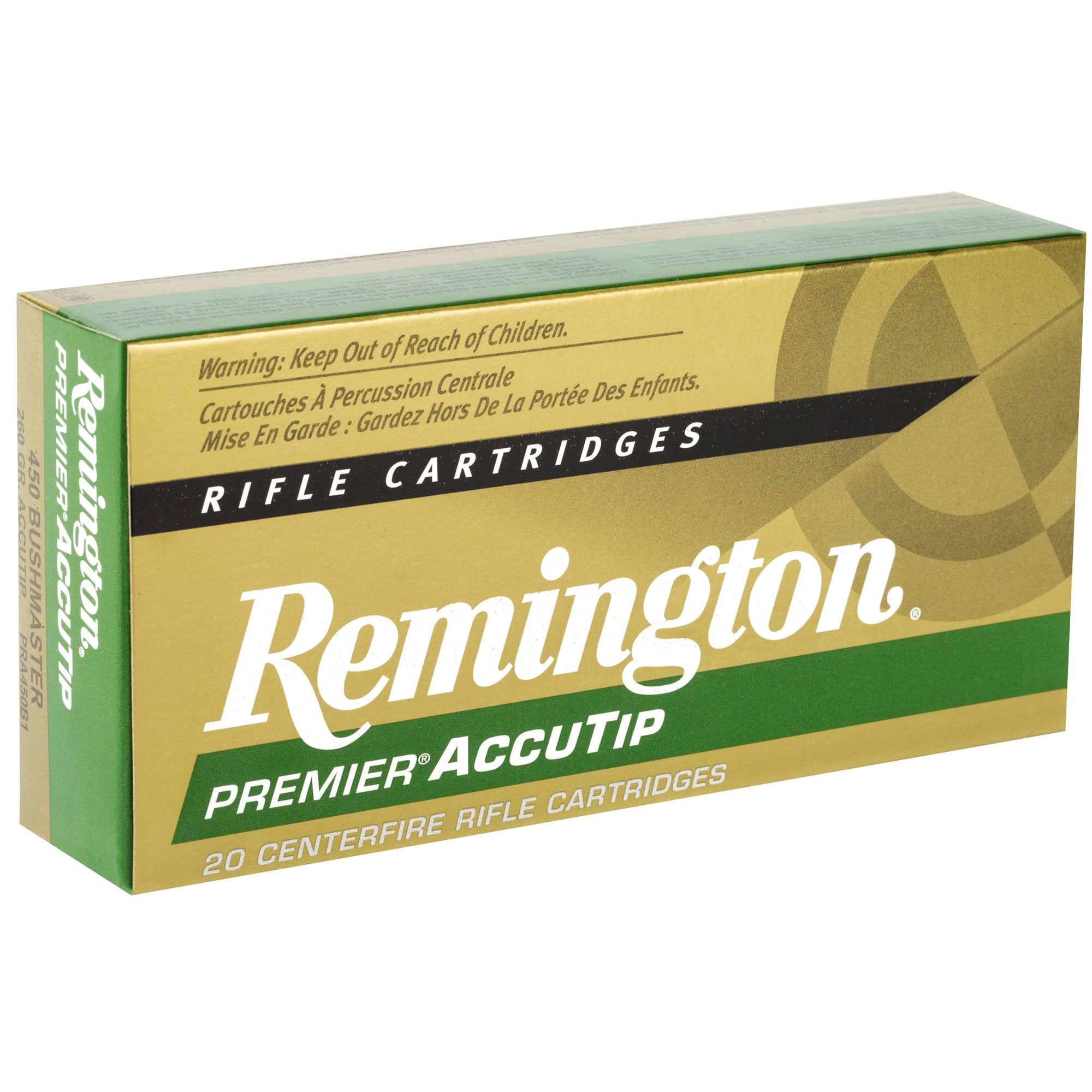 Remington Premier AccuTip .450 Bushmaster Hollow Point Ammunition - 260 Grain, 20 Rounds per Box