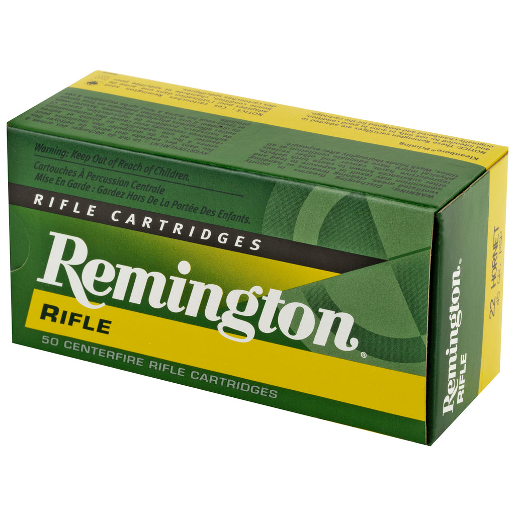 Remington High Performance Rifle 22 Hornet 45 Grain Pointed Soft Point Ammunition (50 Rounds per Box)