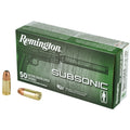 Remington Subsonic 9mm 147 Grain Flat Nose Ammunition - 50 Rounds per Box