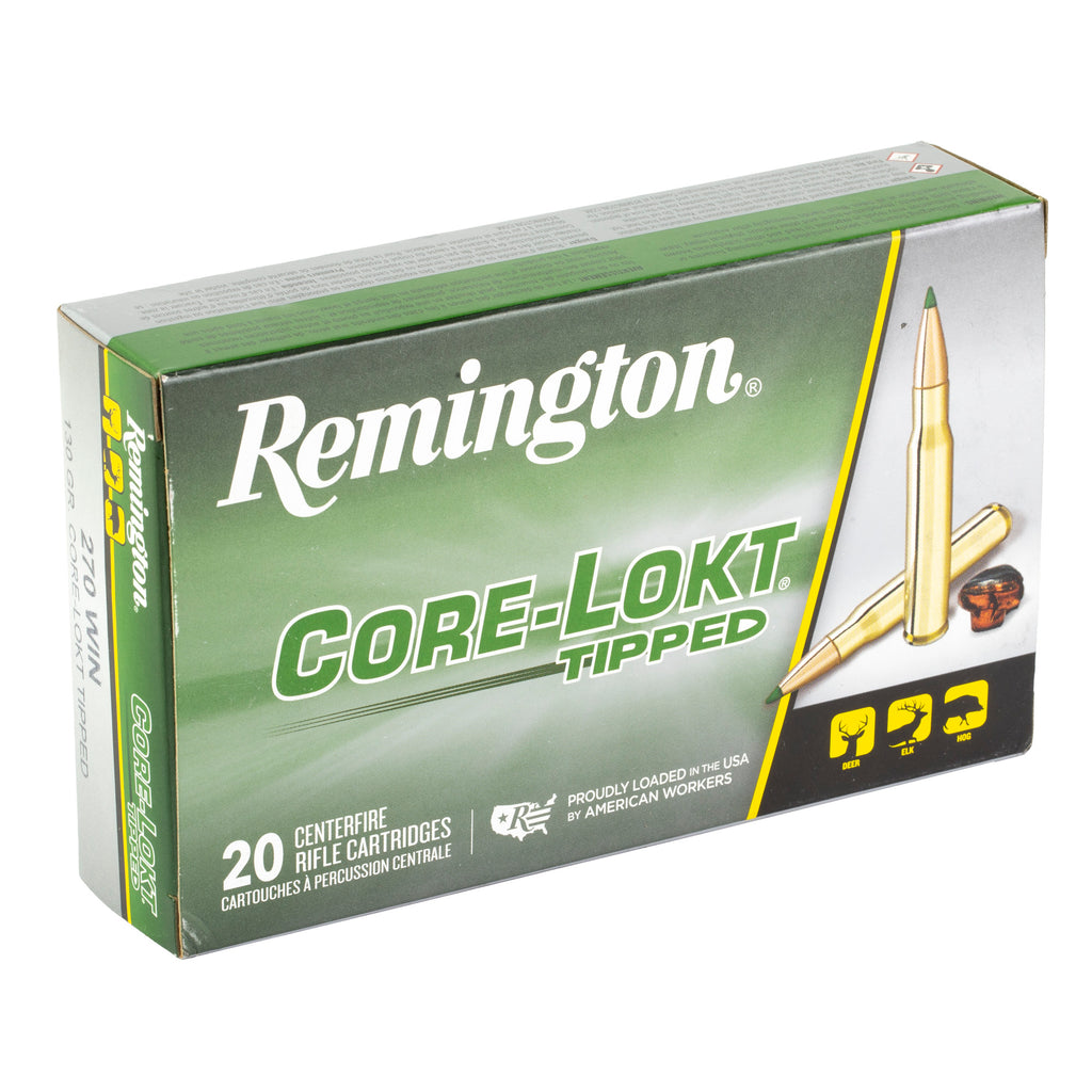 Remington Core-Lokt Tipped 270 Winchester 130-Grain Rifle Ammunition - 20 Rounds