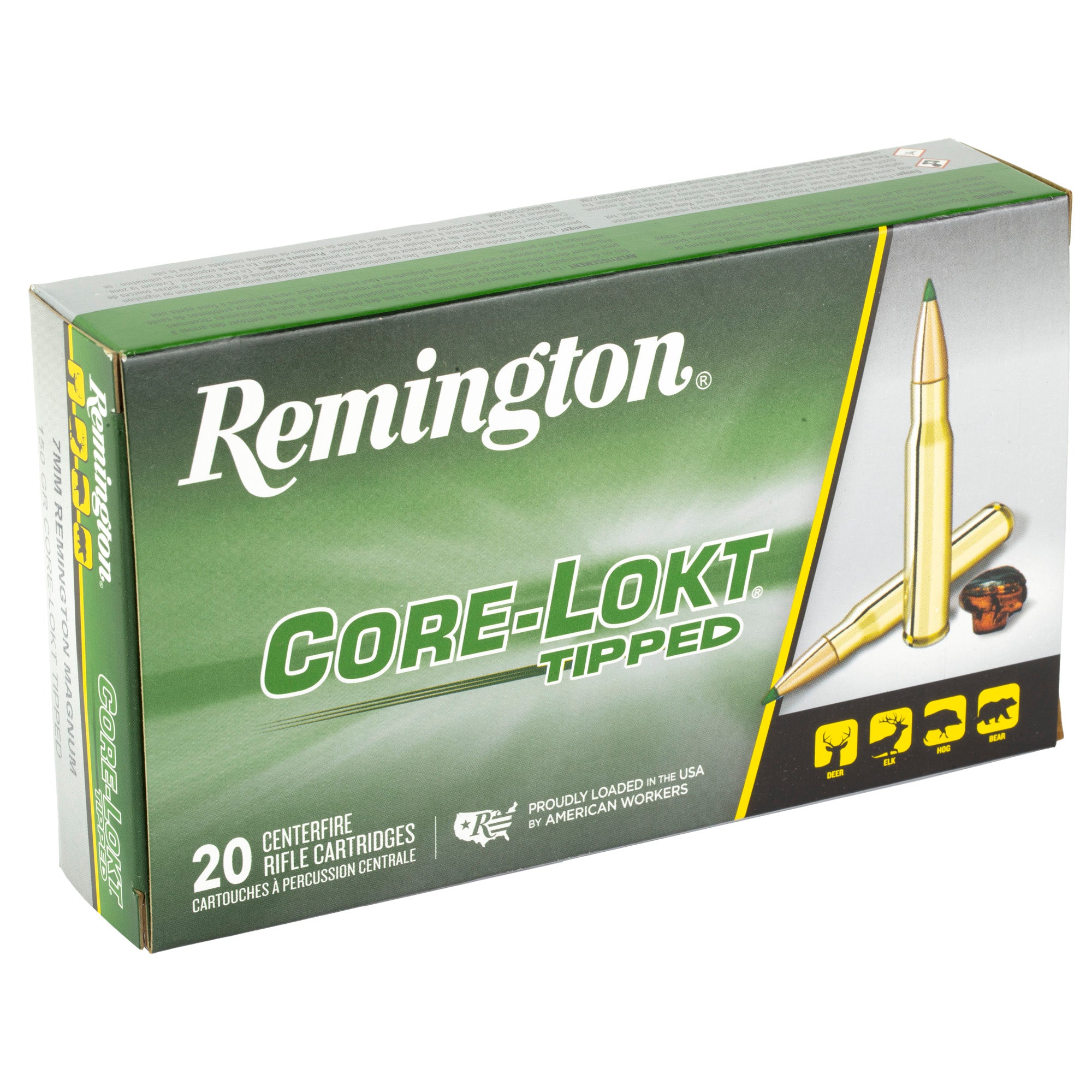 Remington Core-Lokt Tipped 7mm Remington Magnum Ammunition – 150 Grain, Box of 20