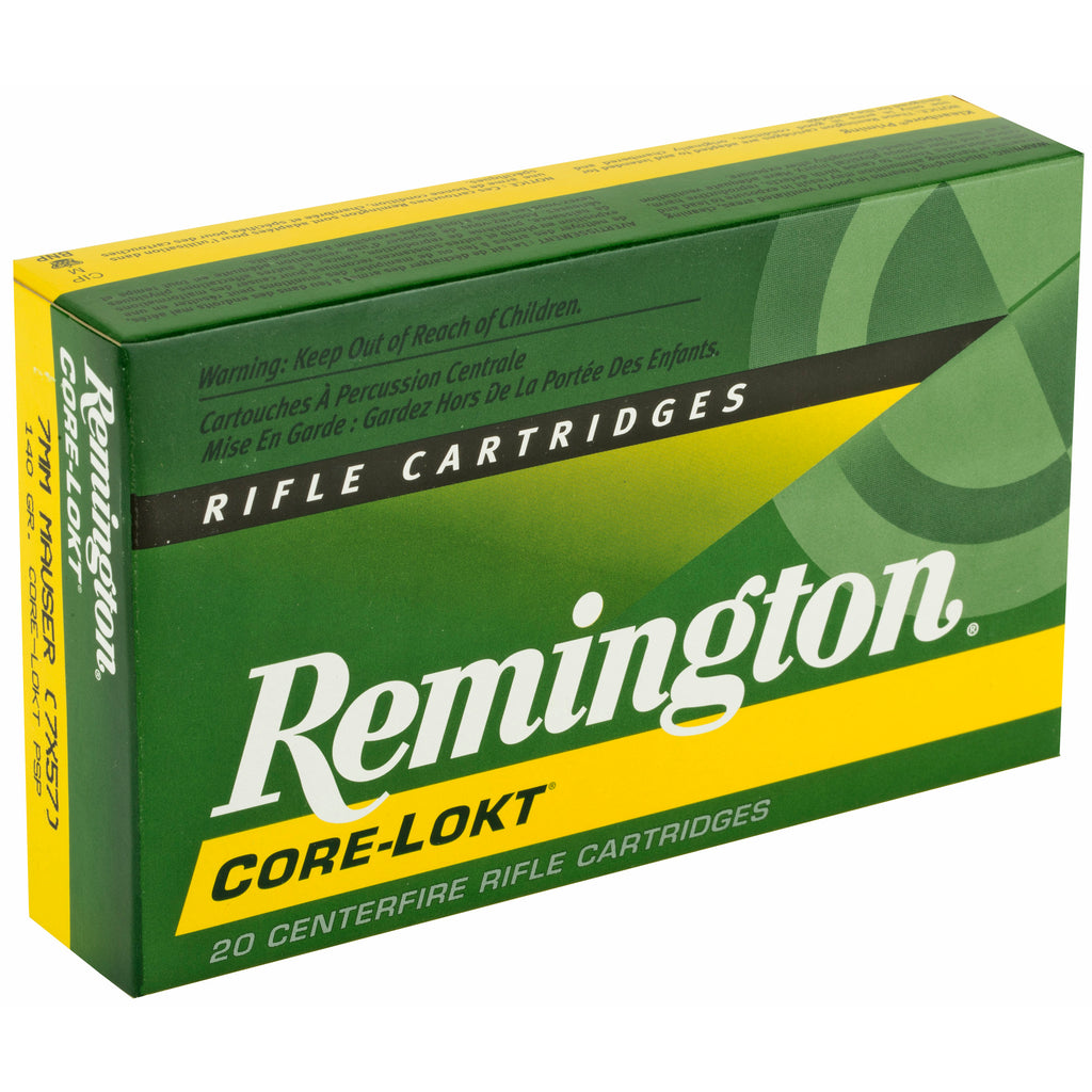 Remington Core-Lokt 7mm Mauser 140 Grain Pointed Soft Point Ammunition (Model PSP)