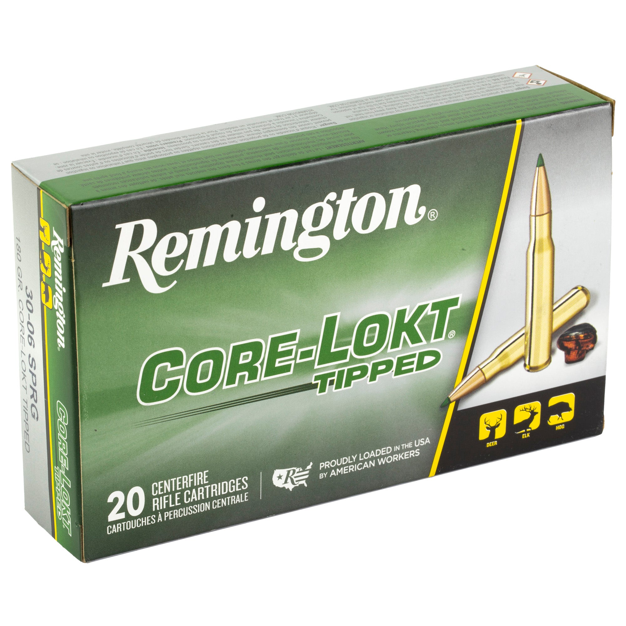 Remington Core-Lokt Tipped 30-06 Springfield Ammo - 180 Grain, Polymer Tip