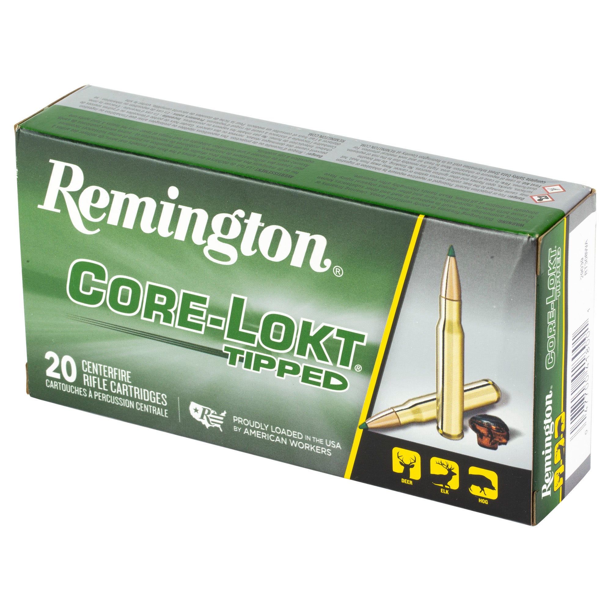 Remington Core-Lokt Tipped .308 Winchester 150-Grain Polymer Tip Hunting Ammo (20 Rounds per Box)