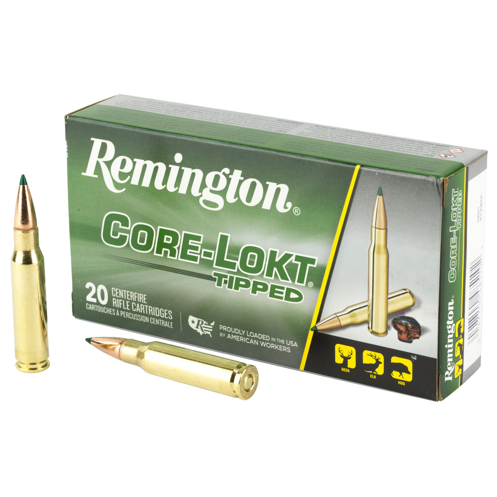 Remington Core-Lokt Tipped .308 Winchester Ammo – 180 Grain, Polymer Tip, 20 Rounds per Box