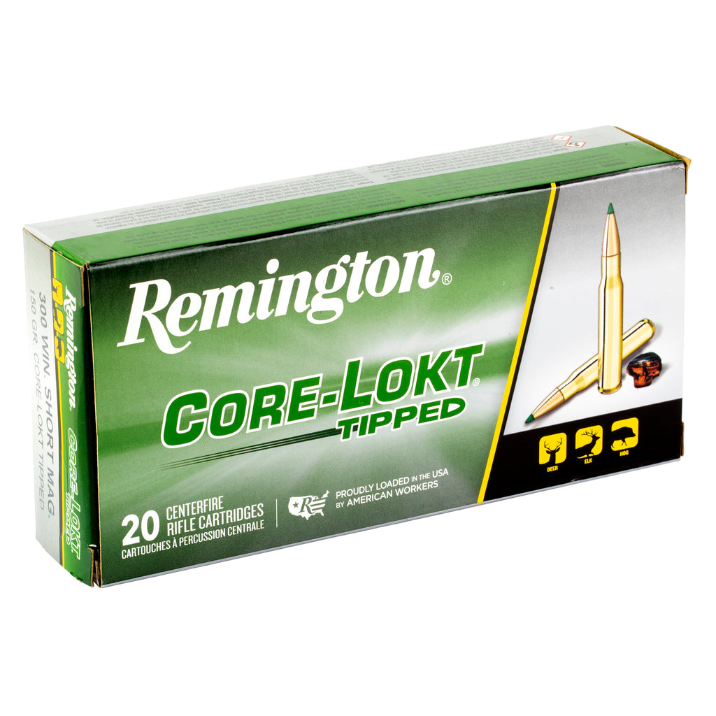 Remington Core-Lokt Tipped 300 Winchester Short Magnum Ammo - 150 Grain, 20 Rounds per Box
