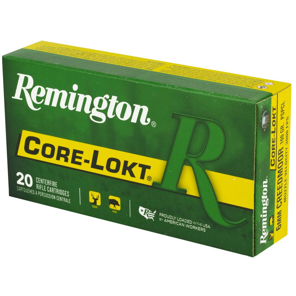 Remington Core-Lokt PSP 6mm Creedmoor 100 Grain Pointed Soft Point Ammunition - Reliable Big Game Cartridge