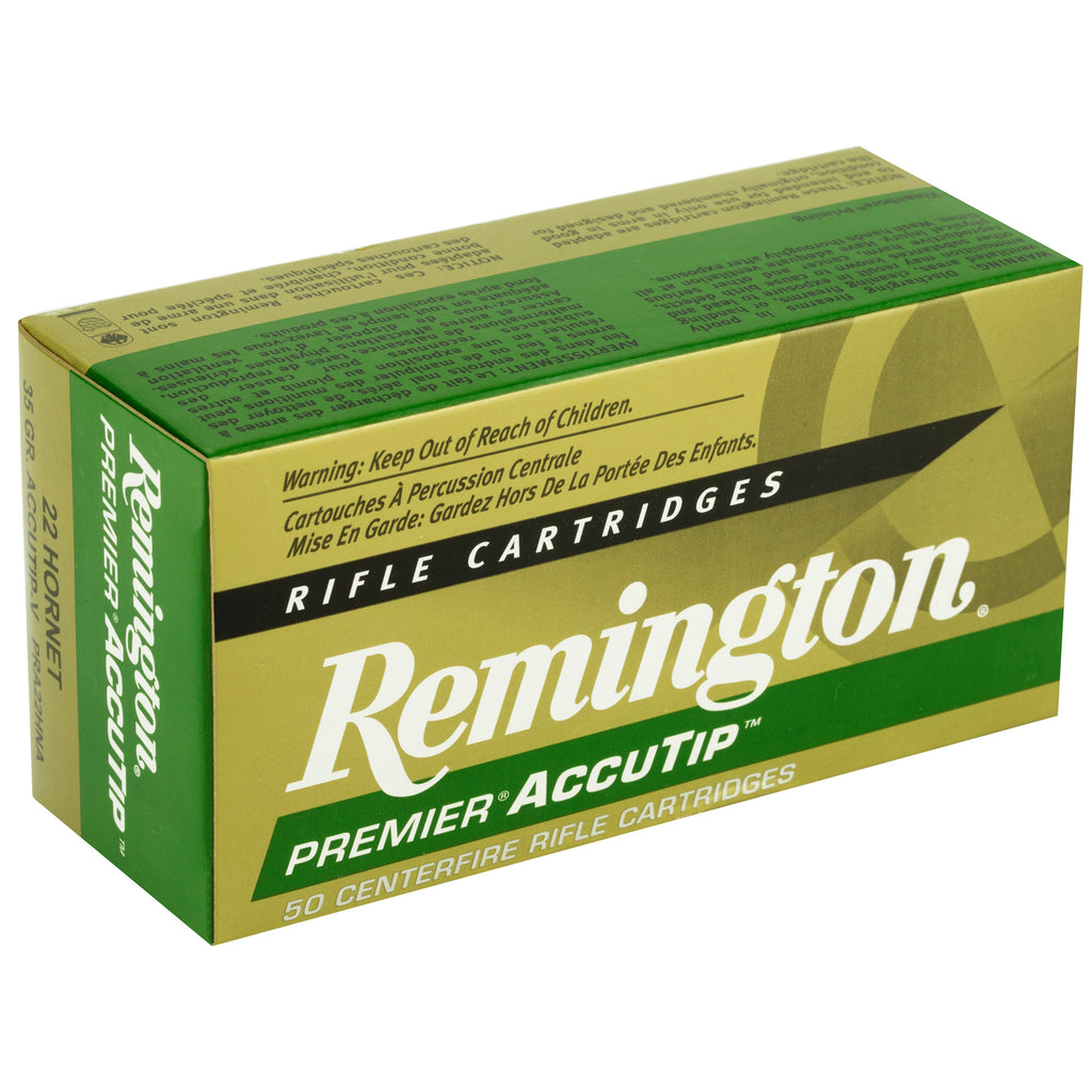Remington Premier AccuTip-V 22 Hornet 35 Grain Varmint Ammo (50 Rounds)