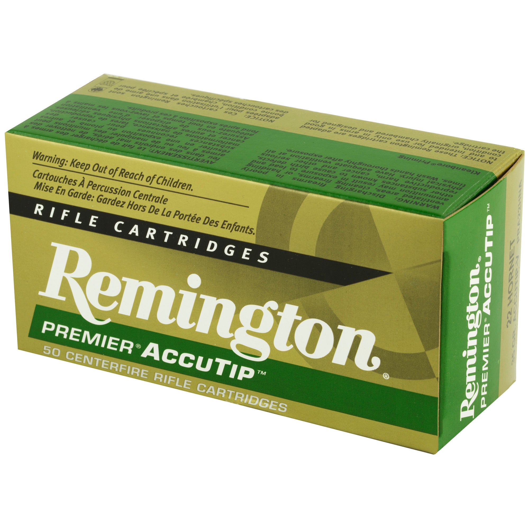 Remington Premier AccuTip-V 22 Hornet 35 Grain Varmint Ammo (50 Rounds)