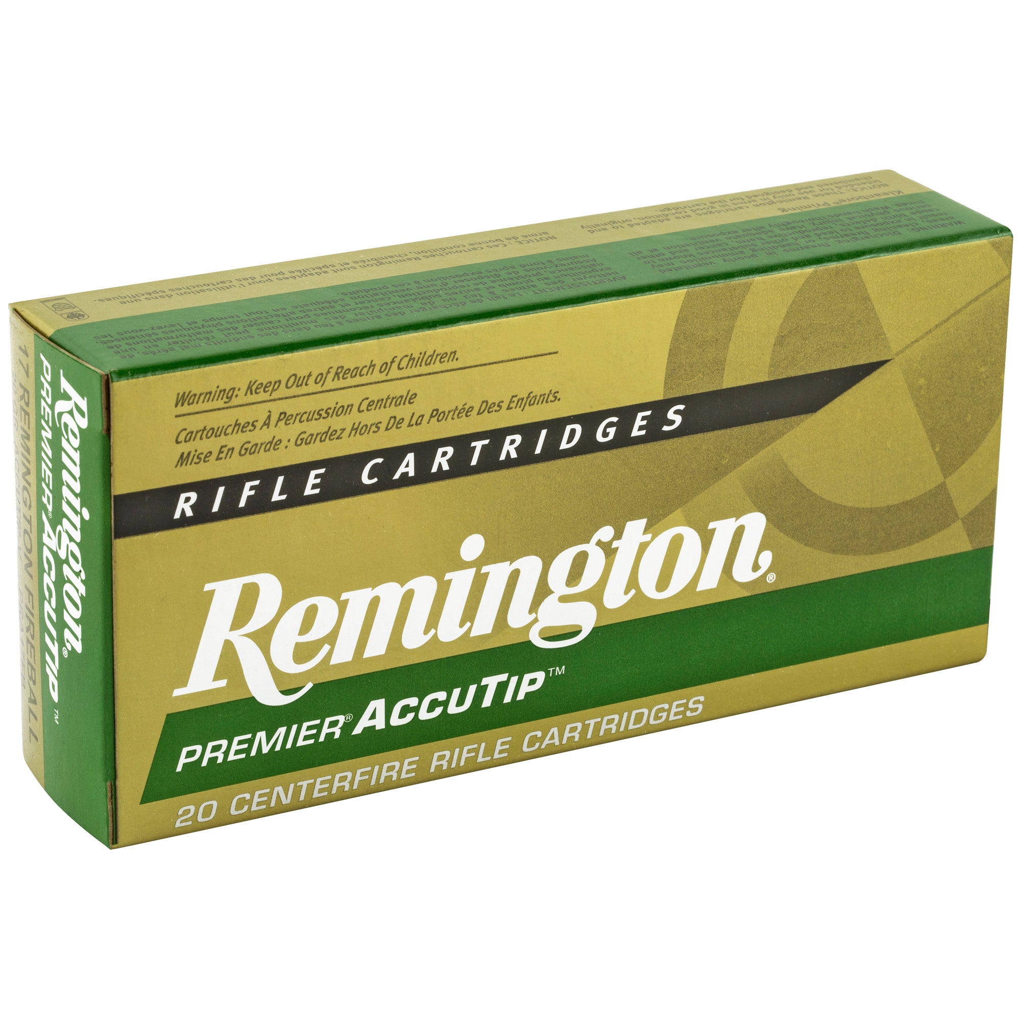 Remington Premier AccuTip .17 Remington FireBall 20 Grain Varmint Ammunition (20 Rounds per Box)