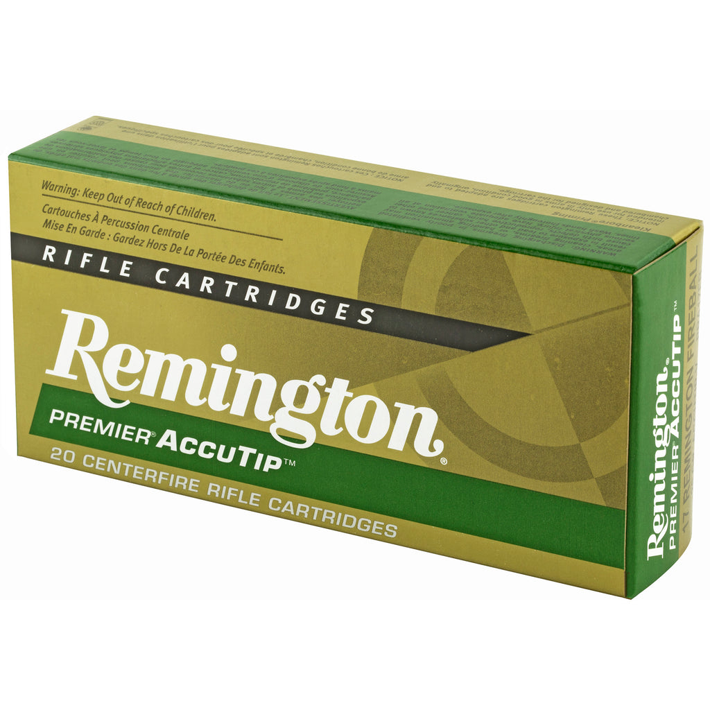 Remington Premier AccuTip .17 Remington FireBall 20 Grain Varmint Ammunition (20 Rounds per Box)