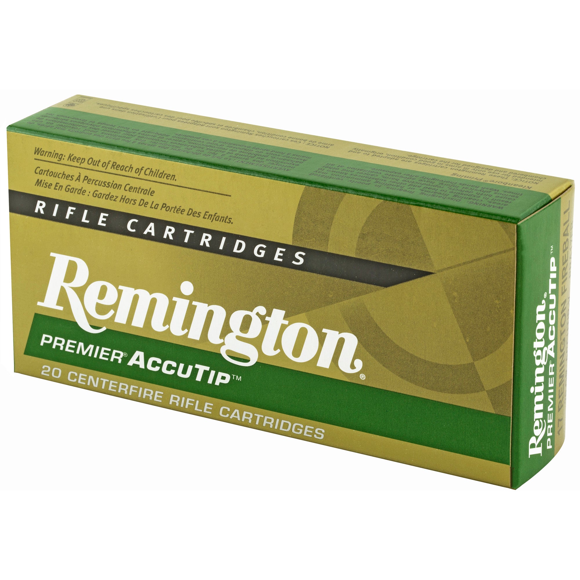 Remington Premier AccuTip .17 Remington FireBall 20 Grain Varmint Ammunition (20 Rounds per Box)